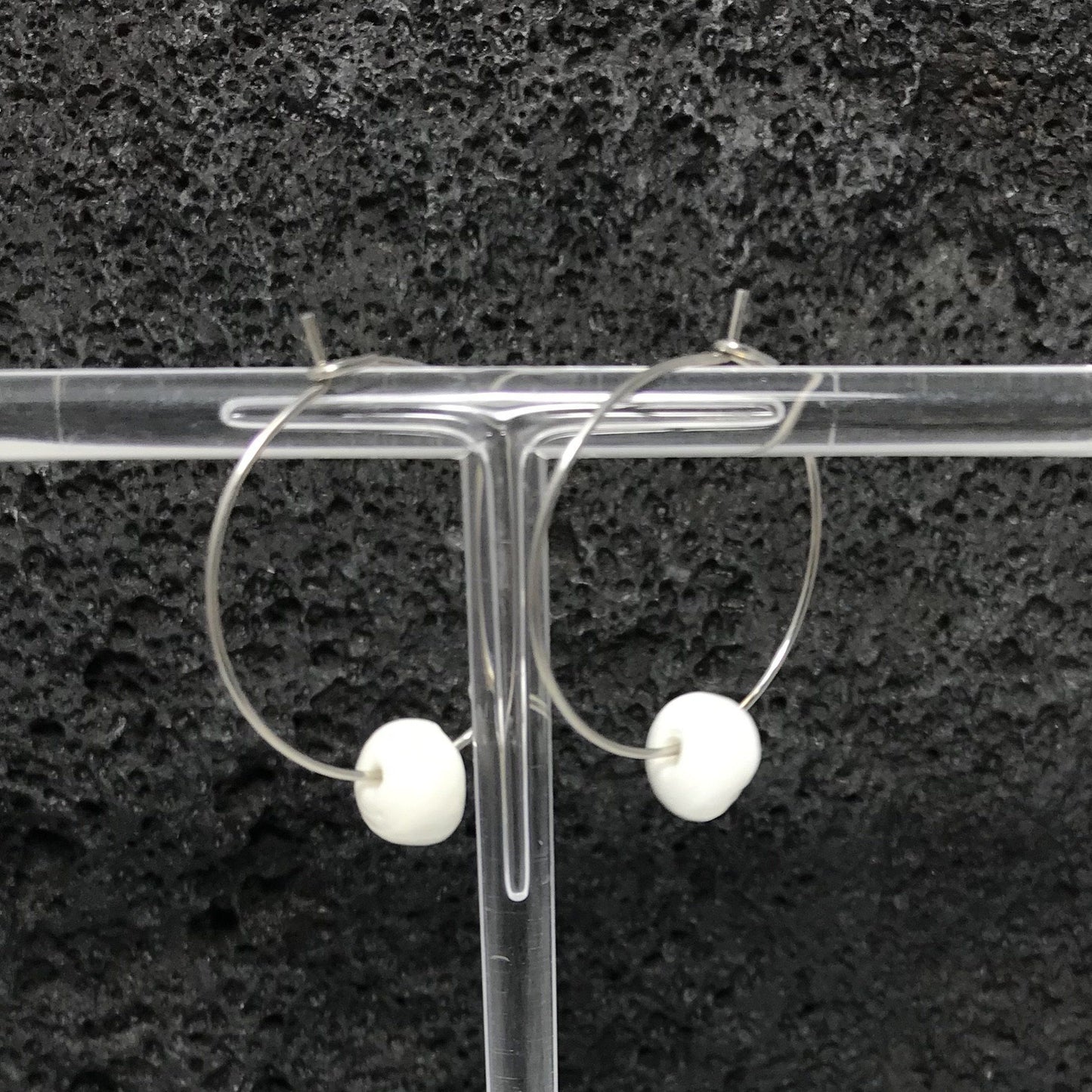 White Puka Shell Hoop