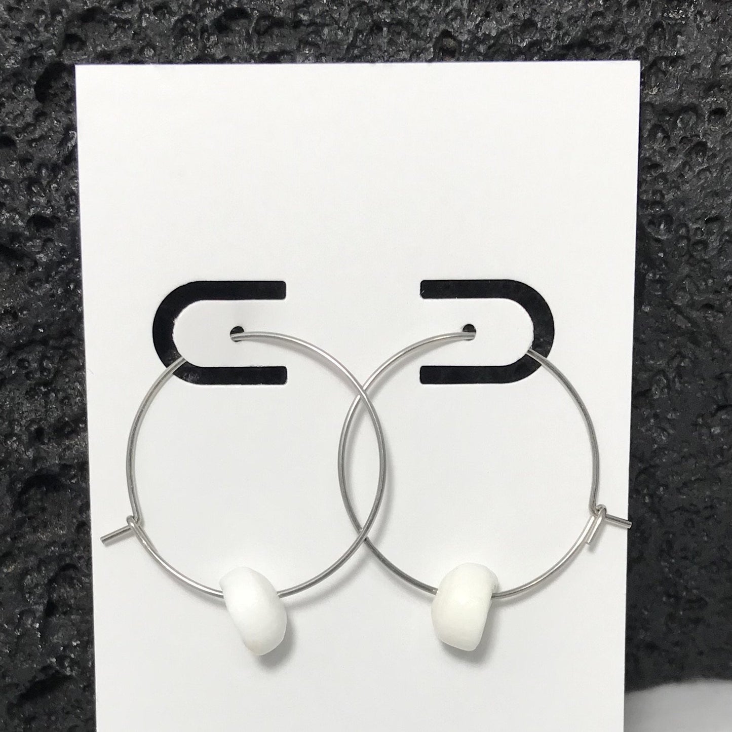 White Puka Shell Hoop