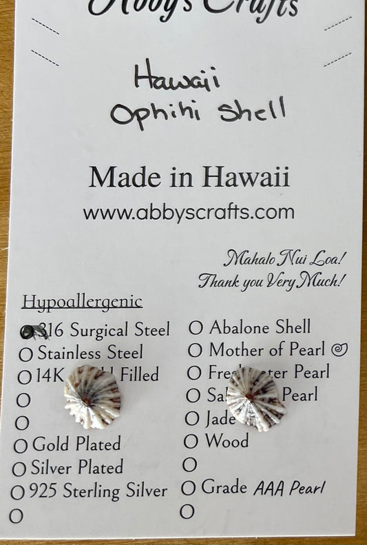 Opihi Shell Stud Earrings