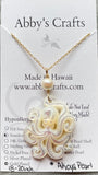 Octopus White Mother of Pearl Shell Gold necklace