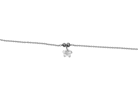 Anklets White Plumeria with pearl Gold chain