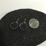 Black Hematite Silver Hoop Earrings