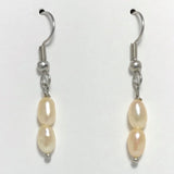Freshwater pearl Dangle Earrings - Lite Salmon Pink
