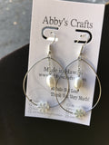 Hoop Earrings with Tiare Flowers and Pearls
