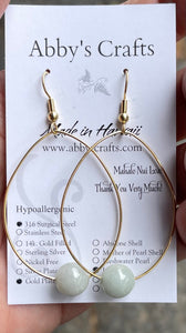 Jade Teardrop Gold Earrings