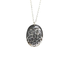 Owl ( Pueo ) Silver Necklace