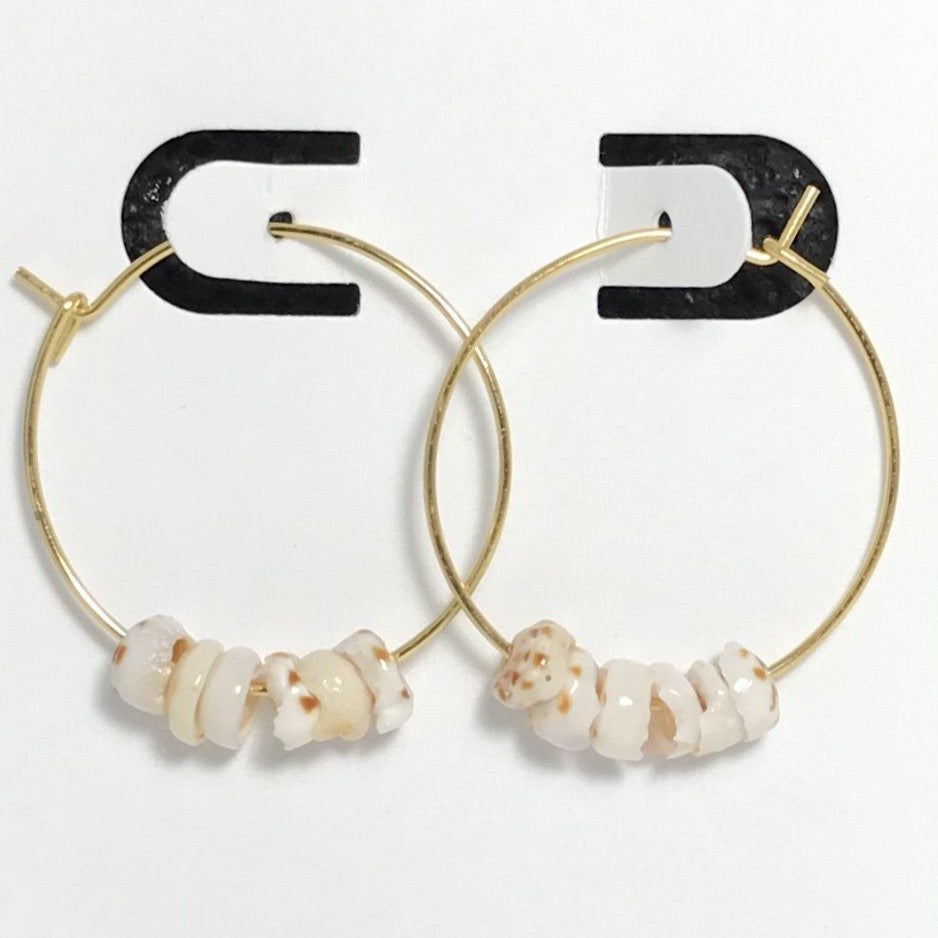 Puka Shell Gold Hoop