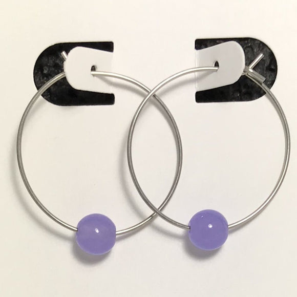Purple Jade Hoop Earrings
